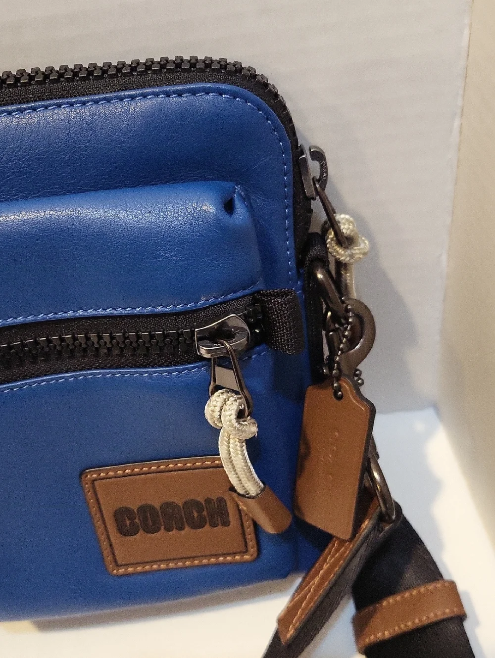 Authentic Coach Blue Pacer Modular Bag NWOT Multi Pocket Leather